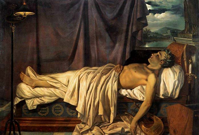 Joseph Denis Odevaere Lord Byron on his Death-bed